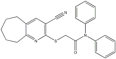 2-[(3-cyano-6,7,8,9-tetrahydro-5H-cyclohepta[b]pyridin-2-yl)sulfanyl]-N,N-diphenylacetamide Struktur