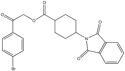 2-(4-bromophenyl)-2-oxoethyl 4-(1,3-dioxo-1,3-dihydro-2H-isoindol-2-yl)cyclohexanecarboxylate Struktur