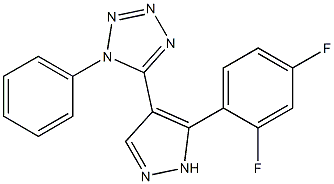 5-[5-(2,4-difluorophenyl)-1H-pyrazol-4-yl]-1-phenyl-1H-tetraazole Struktur