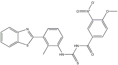 N-[3-(1,3-benzothiazol-2-yl)-2-methylphenyl]-N'-{3-nitro-4-methoxybenzoyl}thiourea Struktur