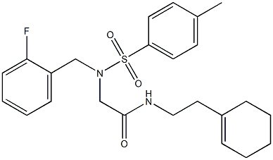 N-[2-(1-cyclohexen-1-yl)ethyl]-2-{(2-fluorobenzyl)[(4-methylphenyl)sulfonyl]amino}acetamide Struktur