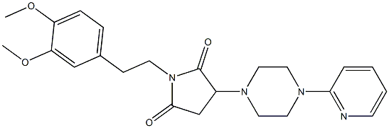 1-[2-(3,4-dimethoxyphenyl)ethyl]-3-[4-(2-pyridinyl)-1-piperazinyl]-2,5-pyrrolidinedione Struktur