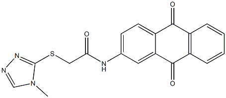 N-(9,10-dioxo-9,10-dihydro-2-anthracenyl)-2-[(4-methyl-4H-1,2,4-triazol-3-yl)sulfanyl]acetamide Struktur