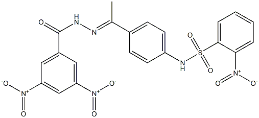 N-[4-(N-{3,5-bisnitrobenzoyl}ethanehydrazonoyl)phenyl]-2-nitrobenzenesulfonamide Struktur