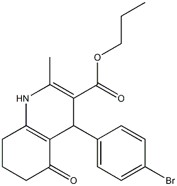 propyl 4-(4-bromophenyl)-2-methyl-5-oxo-1,4,5,6,7,8-hexahydro-3-quinolinecarboxylate Struktur