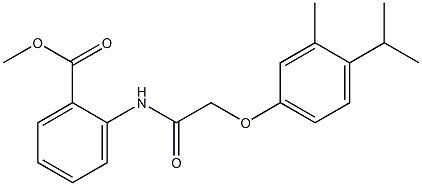 methyl 2-{[(4-isopropyl-3-methylphenoxy)acetyl]amino}benzoate Struktur