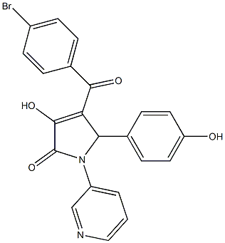 4-(4-bromobenzoyl)-3-hydroxy-5-(4-hydroxyphenyl)-1-pyridin-3-yl-1,5-dihydro-2H-pyrrol-2-one Struktur