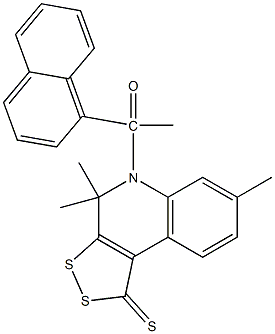 4,4,7-trimethyl-5-(1-naphthylacetyl)-4,5-dihydro-1H-[1,2]dithiolo[3,4-c]quinoline-1-thione Struktur