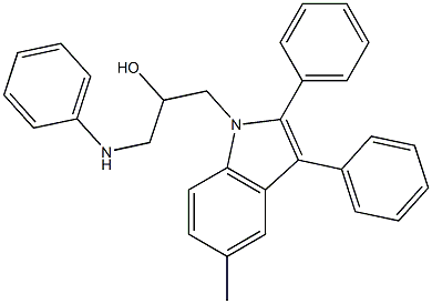 1-anilino-3-(5-methyl-2,3-diphenyl-1H-indol-1-yl)-2-propanol Struktur