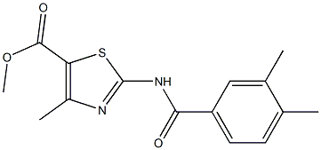 methyl 2-[(3,4-dimethylbenzoyl)amino]-4-methyl-1,3-thiazole-5-carboxylate Struktur