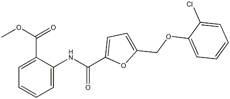 methyl 2-({5-[(2-chlorophenoxy)methyl]-2-furoyl}amino)benzoate Struktur