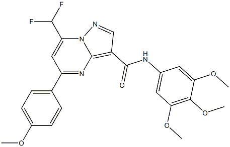 7-(difluoromethyl)-5-(4-methoxyphenyl)-N-(3,4,5-trimethoxyphenyl)pyrazolo[1,5-a]pyrimidine-3-carboxamide Struktur