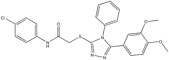 N-(4-chlorophenyl)-2-{[5-(3,4-dimethoxyphenyl)-4-phenyl-4H-1,2,4-triazol-3-yl]sulfanyl}acetamide Struktur