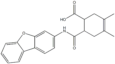 6-[(dibenzo[b,d]furan-3-ylamino)carbonyl]-3,4-dimethylcyclohex-3-ene-1-carboxylic acid Struktur