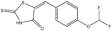 5-[4-(difluoromethoxy)benzylidene]-2-thioxo-1,3-thiazolidin-4-one Struktur