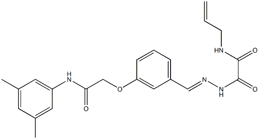 N-allyl-2-(2-{3-[2-(3,5-dimethylanilino)-2-oxoethoxy]benzylidene}hydrazino)-2-oxoacetamide Struktur