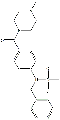 N-(2-methylbenzyl)-N-{4-[(4-methyl-1-piperazinyl)carbonyl]phenyl}methanesulfonamide Struktur