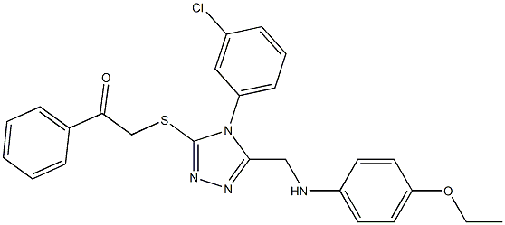 2-({4-(3-chlorophenyl)-5-[(4-ethoxyanilino)methyl]-4H-1,2,4-triazol-3-yl}sulfanyl)-1-phenylethanone Struktur