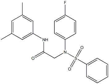 N-(3,5-dimethylphenyl)-2-[(4-fluorophenyl)(phenylsulfonyl)amino]acetamide Struktur