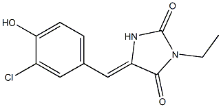 5-(3-chloro-4-hydroxybenzylidene)-3-ethyl-2,4-imidazolidinedione Struktur