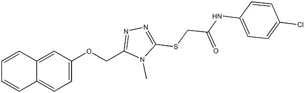 N-(4-chlorophenyl)-2-({4-methyl-5-[(2-naphthyloxy)methyl]-4H-1,2,4-triazol-3-yl}sulfanyl)acetamide Struktur