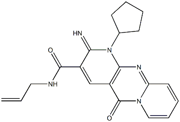 N-allyl-1-cyclopentyl-2-imino-5-oxo-1,5-dihydro-2H-dipyrido[1,2-a:2,3-d]pyrimidine-3-carboxamide Struktur