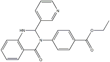 ethyl 4-(4-oxo-2-(3-pyridinyl)-1,4-dihydro-3(2H)-quinazolinyl)benzoate Struktur