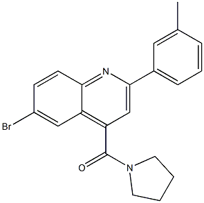 6-bromo-2-(3-methylphenyl)-4-(1-pyrrolidinylcarbonyl)quinoline Struktur