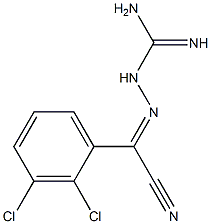 2-(2,3-dichloro phenyl)-2-(guanidiniimino) acetonitrile Struktur