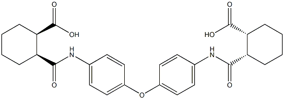 (1R,2S)-2-({4-[4-({[(1S,2R)-2-carboxycyclohexyl]carbonyl}amino)phenoxy]anilino}carbonyl)cyclohexanecarboxylic acid Struktur