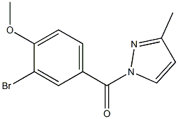 (3-bromo-4-methoxyphenyl)(3-methyl-1H-pyrazol-1-yl)methanone Struktur