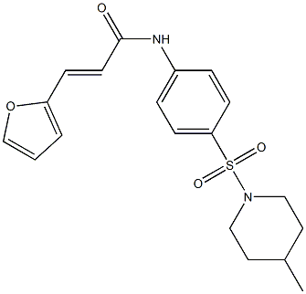 (E)-3-(2-furyl)-N-{4-[(4-methyl-1-piperidinyl)sulfonyl]phenyl}-2-propenamide Struktur