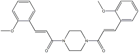 (E)-3-(2-methoxyphenyl)-1-{4-[(E)-3-(2-methoxyphenyl)-2-propenoyl]-1-piperazinyl}-2-propen-1-one Struktur