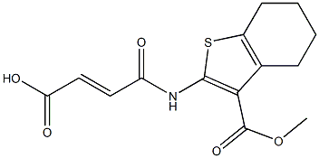 (E)-4-{[3-(methoxycarbonyl)-4,5,6,7-tetrahydro-1-benzothiophen-2-yl]amino}-4-oxo-2-butenoic acid Struktur