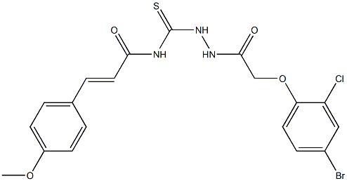 (E)-N-({2-[2-(4-bromo-2-chlorophenoxy)acetyl]hydrazino}carbothioyl)-3-(4-methoxyphenyl)-2-propenamide Struktur