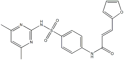 (E)-N-(4-{[(4,6-dimethyl-2-pyrimidinyl)amino]sulfonyl}phenyl)-3-(2-furyl)-2-propenamide Struktur