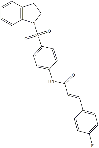 (E)-N-[4-(2,3-dihydro-1H-indol-1-ylsulfonyl)phenyl]-3-(4-fluorophenyl)-2-propenamide Struktur