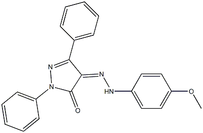 1,3-diphenyl-1H-pyrazole-4,5-dione 4-[N-(4-methoxyphenyl)hydrazone] Struktur