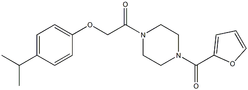 1-[4-(2-furoyl)-1-piperazinyl]-2-(4-isopropylphenoxy)-1-ethanone Struktur