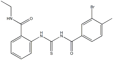 2-({[(3-bromo-4-methylbenzoyl)amino]carbothioyl}amino)-N-ethylbenzamide Struktur