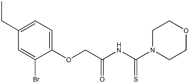 2-(2-bromo-4-ethylphenoxy)-N-(4-morpholinylcarbothioyl)acetamide Struktur