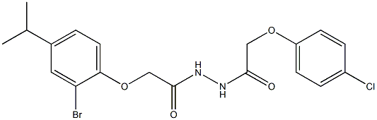 2-(2-bromo-4-isopropylphenoxy)-N'-[2-(4-chlorophenoxy)acetyl]acetohydrazide Struktur