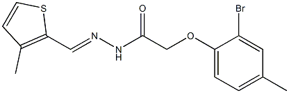 2-(2-bromo-4-methylphenoxy)-N'-[(E)-(3-methyl-2-thienyl)methylidene]acetohydrazide Struktur