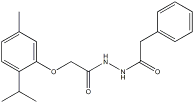 2-(2-isopropyl-5-methylphenoxy)-N'-(2-phenylacetyl)acetohydrazide Struktur