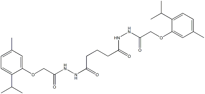 2-(2-isopropyl-5-methylphenoxy)-N'-(5-{2-[2-(2-isopropyl-5-methylphenoxy)acetyl]hydrazino}-5-oxopentanoyl)acetohydrazide Struktur