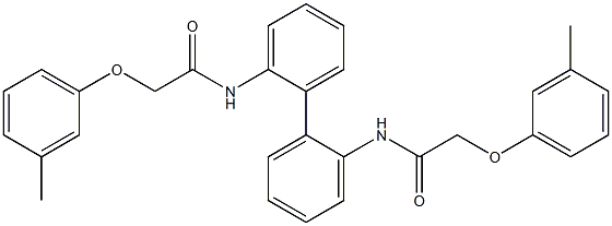 2-(3-methylphenoxy)-N-(2'-{[2-(3-methylphenoxy)acetyl]amino}[1,1'-biphenyl]-2-yl)acetamide Struktur