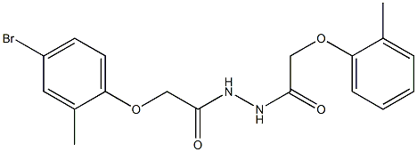 2-(4-bromo-2-methylphenoxy)-N'-[2-(2-methylphenoxy)acetyl]acetohydrazide Struktur