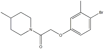 2-(4-bromo-3-methylphenoxy)-1-(4-methyl-1-piperidinyl)-1-ethanone Struktur