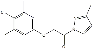 2-(4-chloro-3,5-dimethylphenoxy)-1-(3-methyl-1H-pyrazol-1-yl)-1-ethanone Struktur