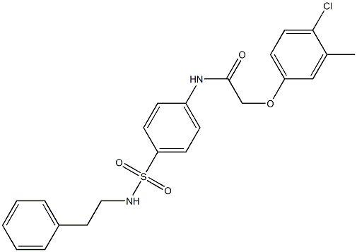 2-(4-chloro-3-methylphenoxy)-N-{4-[(phenethylamino)sulfonyl]phenyl}acetamide Struktur